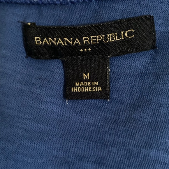 #62 - Banana Republic Blue Tank with Adorable Dot Collar Embellishments - Picture 3 of 5